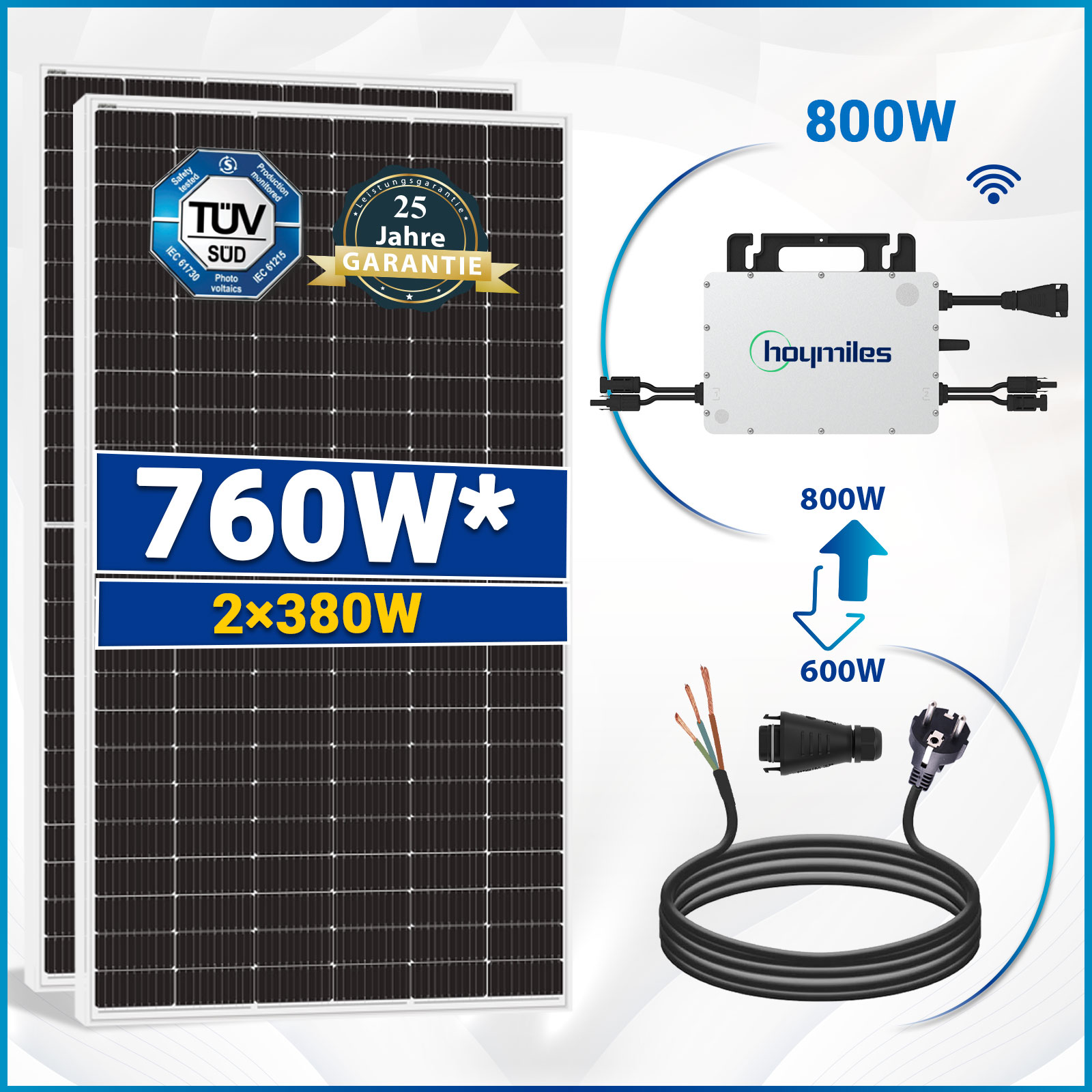 Effizienter Hoymiles-300W-Mikrowechselrichter: Solar hook etm
